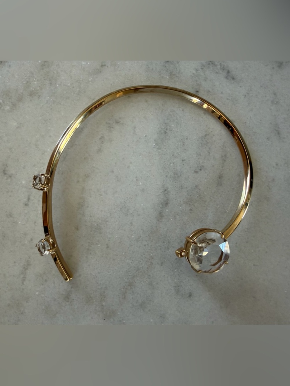 Miu Miu Gold necklace with Clear Crystal